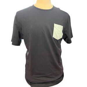 BYLT Premium Basics Black Crew Neck T-Shirt With Gray Pocket